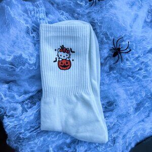 Pumpkin Kitty Halloween socks